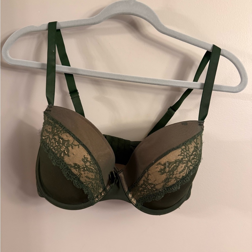 Adore Me Dark Green Lace Underwire Bra – Size 32G